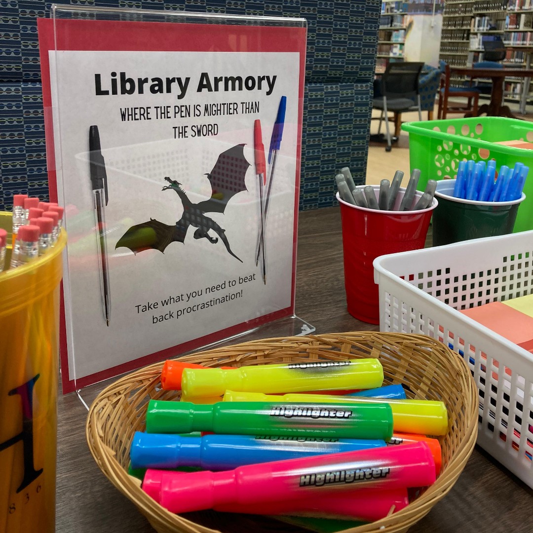 EHCLibraries's tweet image. Students! The #KellyLibrary will be open till 10PM today! If you need to get in some extra study time before the weekend or if you are running low on study supplies, stop by the library!