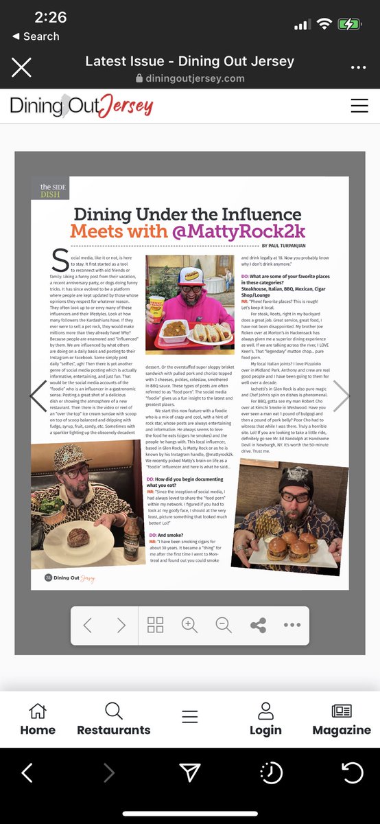 Matty Rock (@mattyrock2k) on Twitter photo Happy Friday & much love peeps! Totally stoked & honored to be featured in this month’s Dining Out Jersey magazine! Please give my friends at <a href="/DiningOutJersey/">Dining Out Jersey</a> a follow and learn about how we do it in Jersey! #love #happy #awesome #diningoutjersey #huskyaquaman #ruizing Happy Friday & much love peeps! Totally stoked & honored to be featured in this month’s Dining Out Jersey magazine! Please give my friends at <a href="/DiningOutJersey/">Dining Out Jersey</a> a follow and learn about how we do it in Jersey! #love #happy #awesome #diningoutjersey #huskyaquaman #ruizing