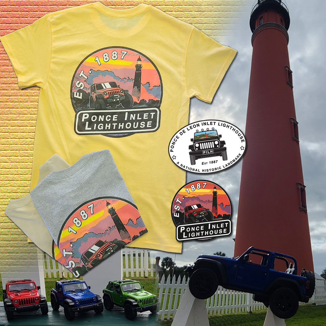 PonceLighthouse's tweet photo. We're getting ready for the start of Jeep Beach Week at the Ponce Inlet Lighthouse Gift Shop! ๐๐
Grab your tee online at https://t.co/XpMl1Za0NF or shop all Jeep merchandise in store daily from 10 AM - 6 PM!
.
.
.
#JB22 #jeepbeach #jeepbeachweek #jeep #ponceinletlighthouse https://t.co/T4nYZZrdTn