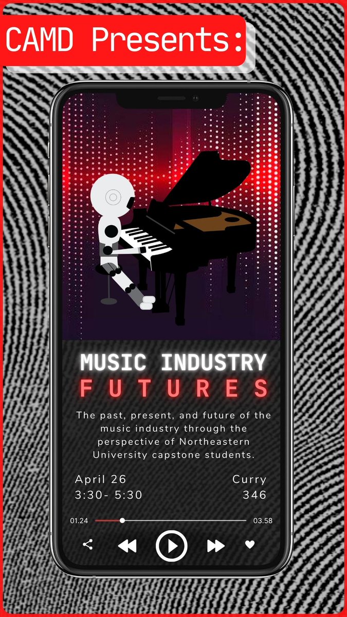 Join us on Tuesday, April 26th for the Music Industry Futures podcast launch event! Expect brief remarks, podcast highlights, pizza, and great music!