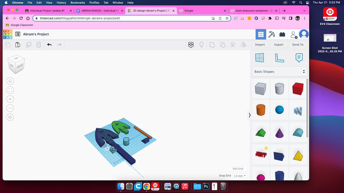 abram_ramon1's tweet photo. For my Individual Project I am making a arrow from JoJo. The arrowhead will have a hole for the friction fit and the handle will fit inside. @HagedornScott @t3chl0gic  @tinkercad #3Dprinting https://t.co/IkizIHhTC4