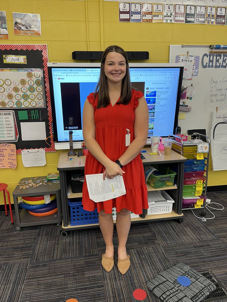 It’s a great day when <a href="/KUSOEHS/">KU School of Education & Human Sciences</a>  <a href="/HannahsTeacher/">Hannah Spencer</a> subs at <a href="/CedarHillsElem/">Cedar Hills Elementary</a> <a href="/bvschools/">Blue Valley Schools</a> on her day off of classes! Thanks for getting your #ksed emergency sub license. Glad to have one of our former Cheetahs back! 💙💚💙💚