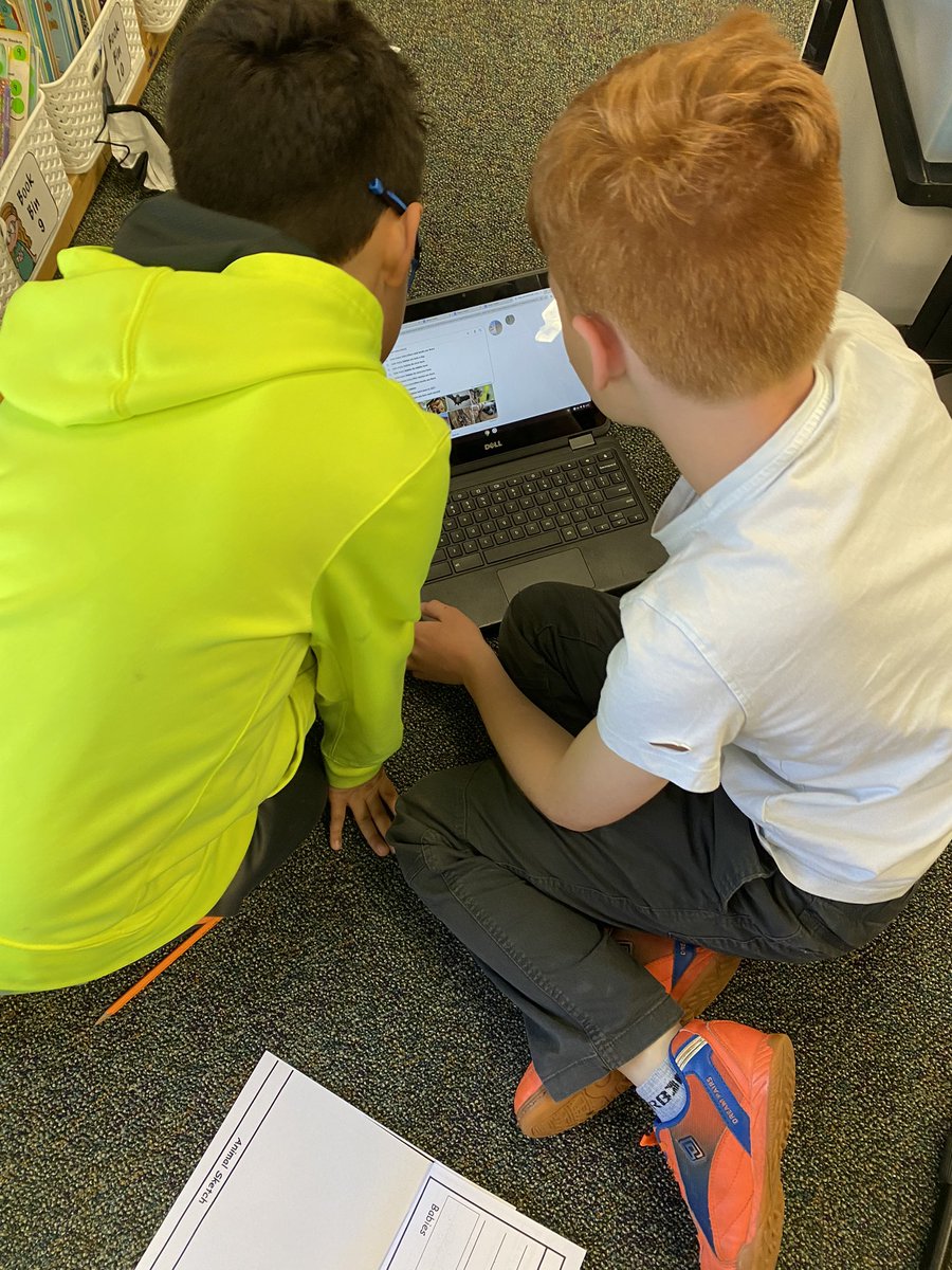 Miss_Barbati113's tweet photo. Partnering with our third grade buddies so they can help us with our nonfiction animal research! https://t.co/ri9b9ma4Vc