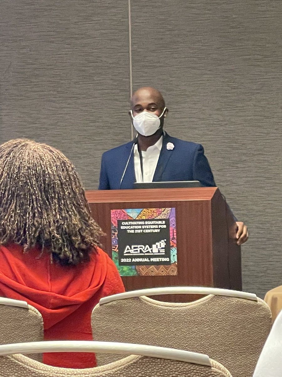 DrJKWallace's tweet photo. Increasing my knowledge on tempered radicalism thanks to my #FOCC2020 brotha, Dr. @jessefordj! 

Excellent kick off to my #AERA2022 experience. ✊🏾 https://t.co/uX9i2FDPv8