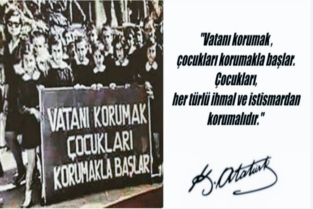 Çocuklar geleceğimizin güvencesi, yaşama sevincimizdir. Bugünün çocuğunu, yarının büyüğü olarak yetiştirmek hepimizin insanlık görevidir.
Gazi Mustafa Kemal Atatürk 
#23NisanUlusalEgemenlikveCocukBayramı 
#23NisanKutluOlsun 🇹🇷🇹🇷🇹🇷