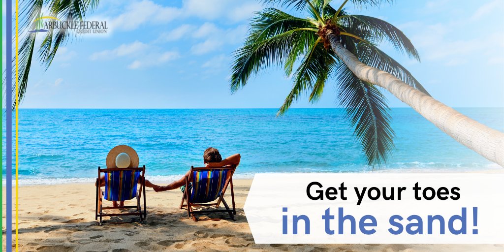 arbucklefcu's tweet photo. Let's face it: you deserve a vacation. 🌞  So, do as the Zac Brown Band does and get your toes in the sand! 🌴  We can help you to be on a beach somewhere with our Vacation Loans. 😎 

Learn more: https://t.co/dnrBeQ4Ai3

#Ada #AdaOklahoma #AdaOK https://t.co/1Hg2fQdFyO