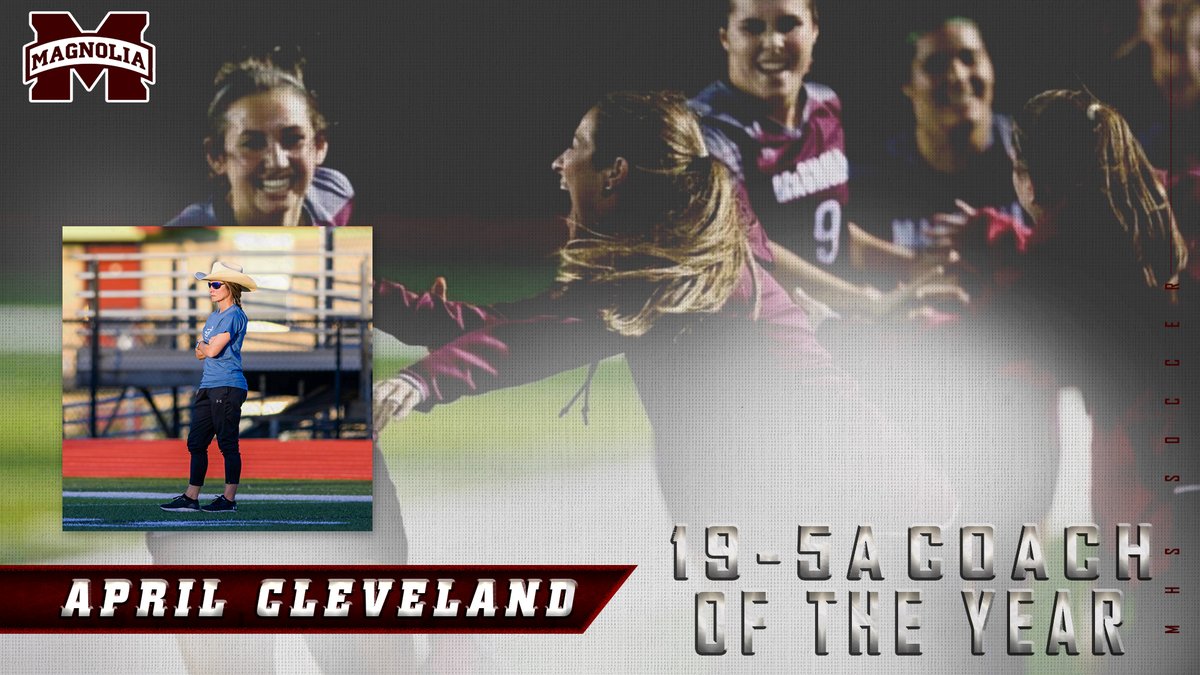 MagISDAthletics's tweet image. Congratulations to April Cleveland on being named the District 19-5A Coach of the Year! This season, Coach Cleveland led the Bulldogs to a district and regional championship, along with a trip to the State Tournament.   @MagHSsoccer @apecleve @MagnoliaHighTX @ConroeSports