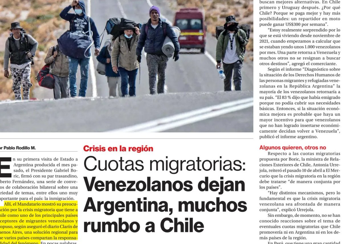 INVASION DE VENEZOLANOS
CON APERTURA DE FRONTERA CON ARGENTINA