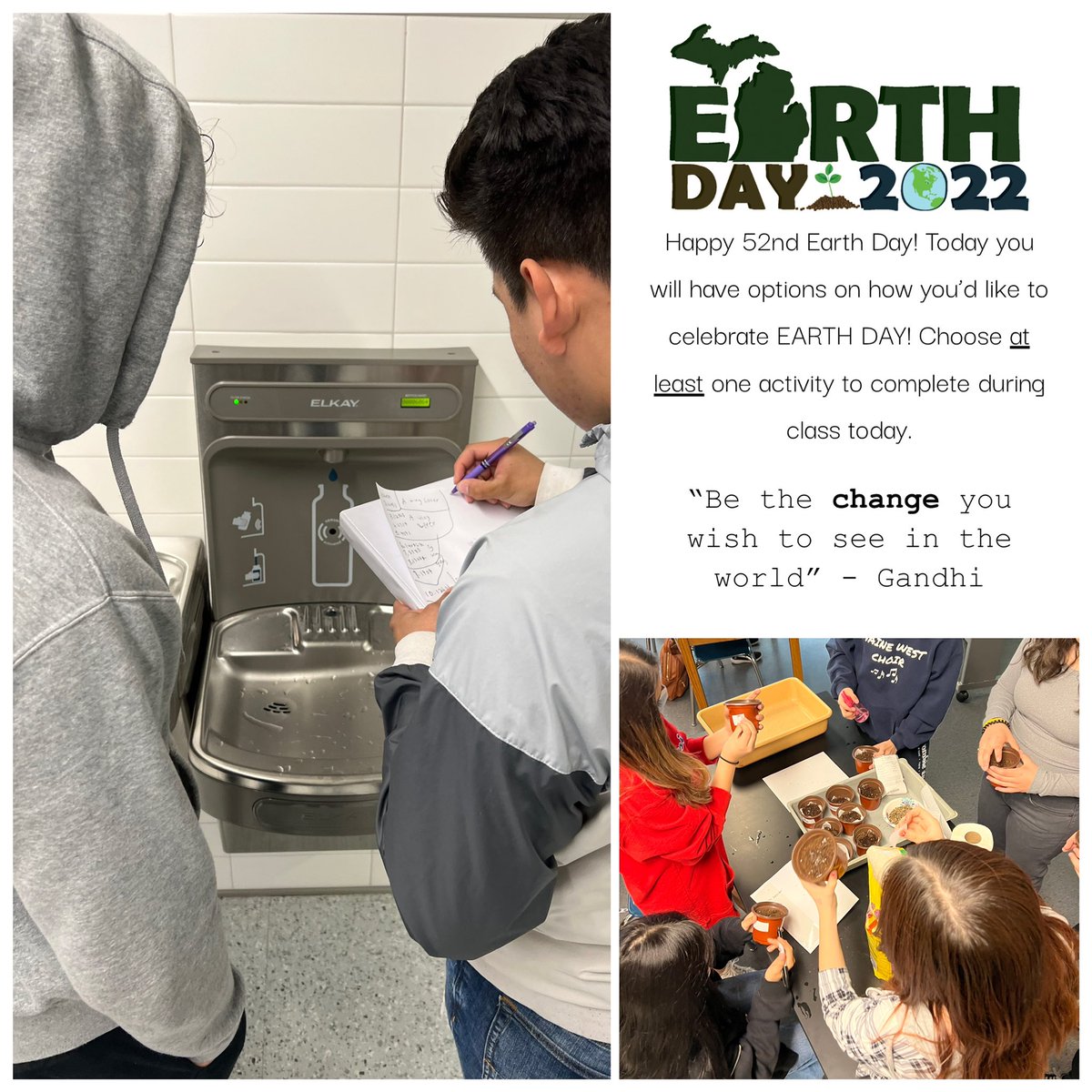 Science students in Ms. Kent’s <a href="/Maine_West/">Maine West</a> Biology classes collected data and looked at ways to make a difference in the way they consume and recycle. #earthday