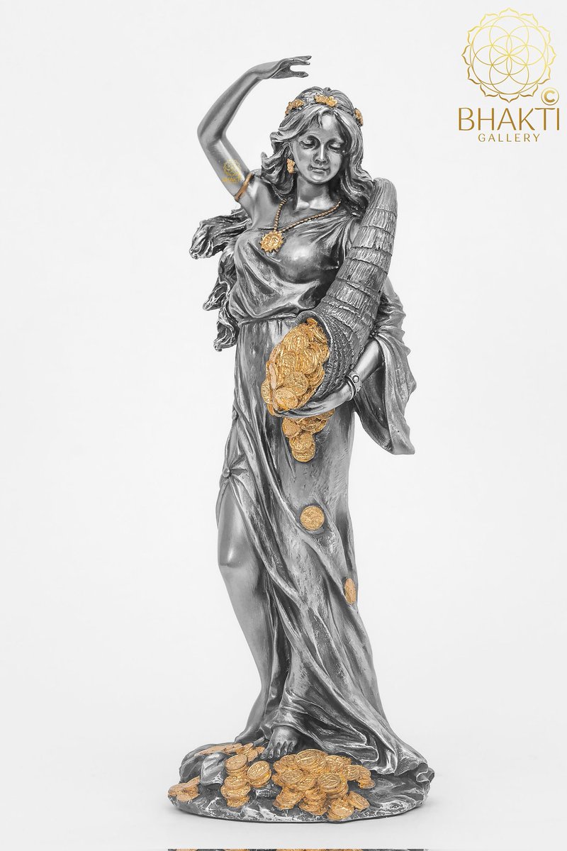 Greek Roman Tyche Fortune Goddess of Wealth, Good Luck, Chance, Providence, Success, 10 Inch #bronzetychestatue #romangoddessidol #amalthiasculpture #alabasterfigurines #tykhefortunaidol #amaltheiastatue #goddessofluck #goddessoffortune #tychefortunastatue etsy.me/3k1s6KI