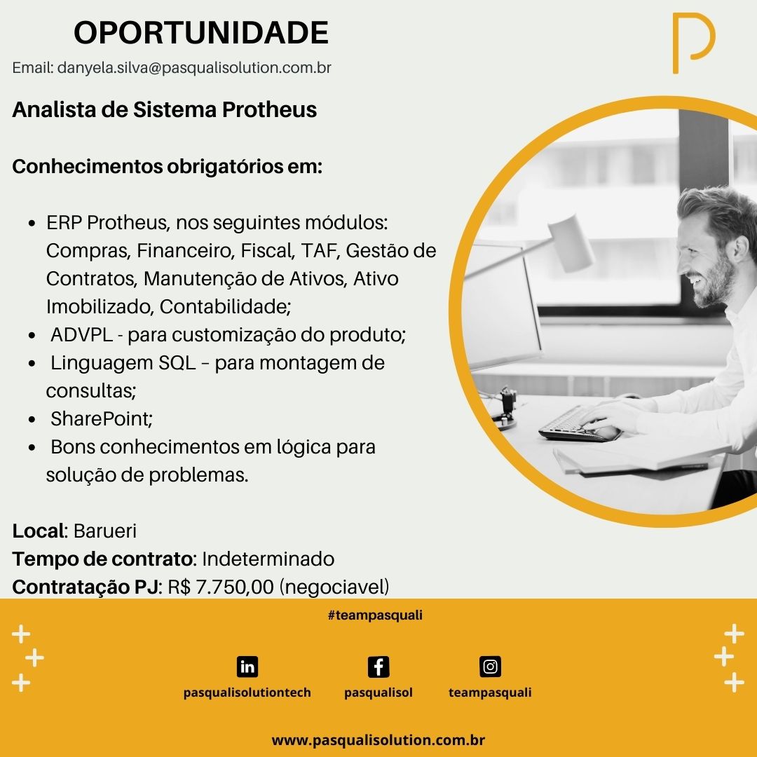 DANYELAPEREIR19's tweet photo. Venha fazer parte do melhor time de TI do Brasil!!

#bolhadev #bolhatech #contratando #vagasTI #TeamPasqualiSolution https://t.co/3zTuPNqDpj