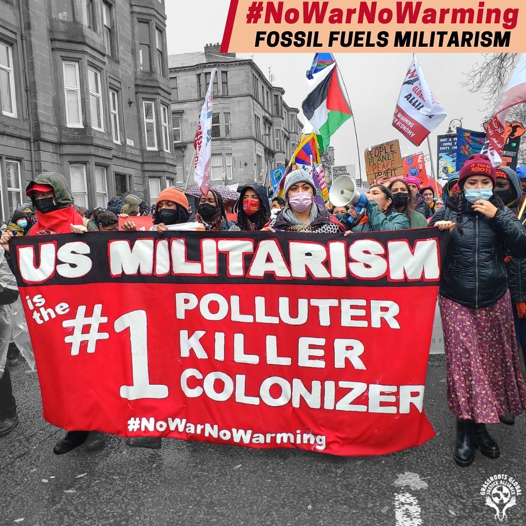 Any plans to confront climate change must address militarization. Let us invest in a life-affirming, regenerative way of living. #NoWarNoWarming #EarthDay ▶️ ggjalliance.org/NoWarNoWarming/