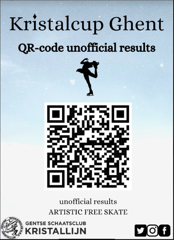 kristalcup's tweet photo. QR-code for the results of the Artistic Free Skate competition. #Gent #GSK #Kristallijn https://t.co/aEeiNV45Ob