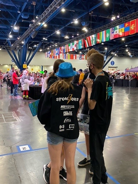 K12ASUEng's tweet photo. Best of luck to the Electro Botz this week! They are in Houston at FIRST World Championships. We are so proud to have the Electro Botz representing Arizona FLL! @ASUEngineering @firstlegoleague https://t.co/jjhxm7Ak83