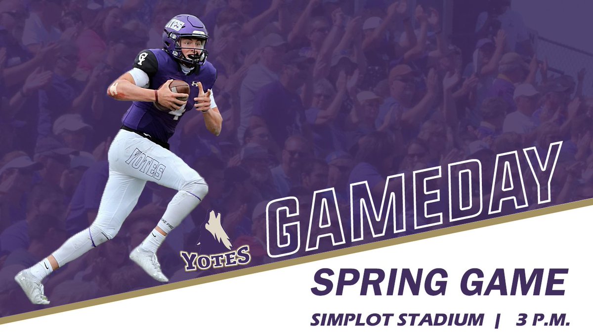 YoteAthletics's tweet photo. Football | It's the @YotesFootball spring game!
⏰ 3 p.m.
🎟 Admission is FREE https://t.co/hmDzxGwZP4