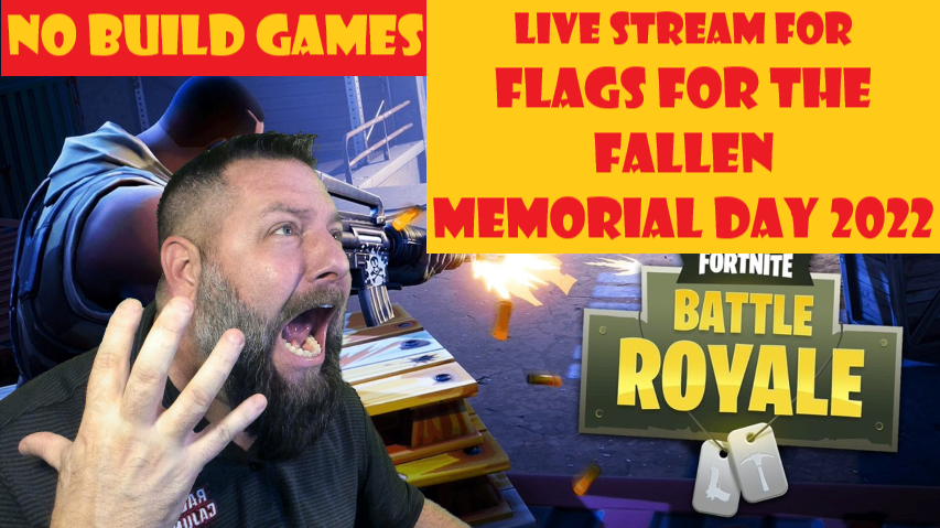 OldSkuleNerd's tweet photo. TONIGHT on #twitch 
We are playing #fortnite #nobuild Games
Raising Money for #FlagsForTheFallen 
#memorialday 
Going live at 6pm Central Time US
on https://t.co/95BL1f89sF @JokersWildTeam #TwitchStreamers #twitchaffiliate https://t.co/9qyuonJUCP