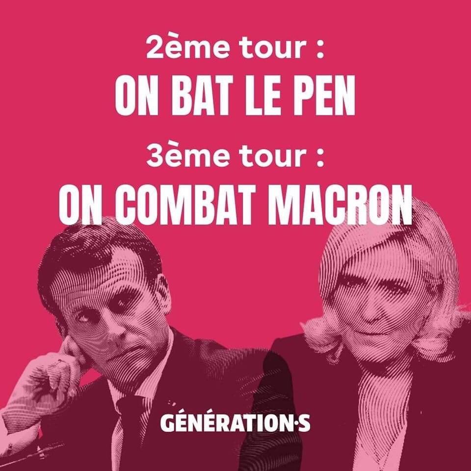 Un combat, deux étapes. L’écologie, l’égalité, l’antiracisme, le féminisme, les services publics, l’émancipation et les droits, pour tout ça et encore plus, dimanche je voterai Macron.  Pour continuer, ne pas les laisser gagner, ne pas flancher et puis tout changer.