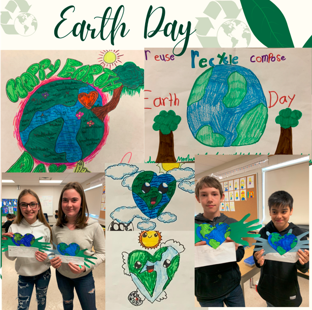 OspreyCentral's tweet photo. Happy Earth Day! Our Osprey Crew have been busy cleaning up our yard and creating some beautiful artwork to put up around our school #strengththroughwisdom #EarthDay2022 @BluewaterDSB @laurenmlipsett https://t.co/DLnaDWPpgg