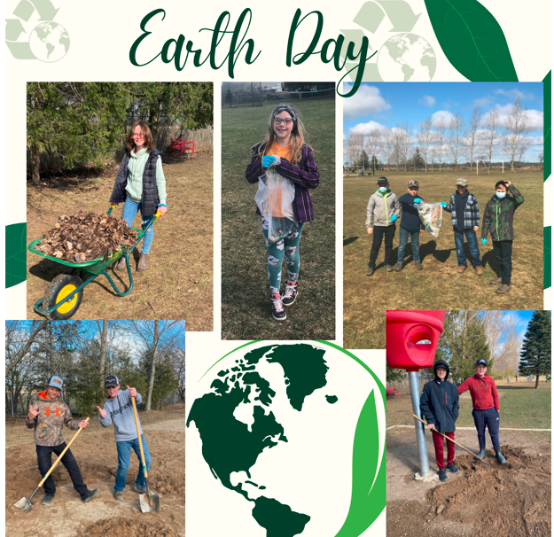 OspreyCentral's tweet photo. Happy Earth Day! Our Osprey Crew have been busy cleaning up our yard and creating some beautiful artwork to put up around our school #strengththroughwisdom #EarthDay2022 @BluewaterDSB @laurenmlipsett https://t.co/DLnaDWPpgg