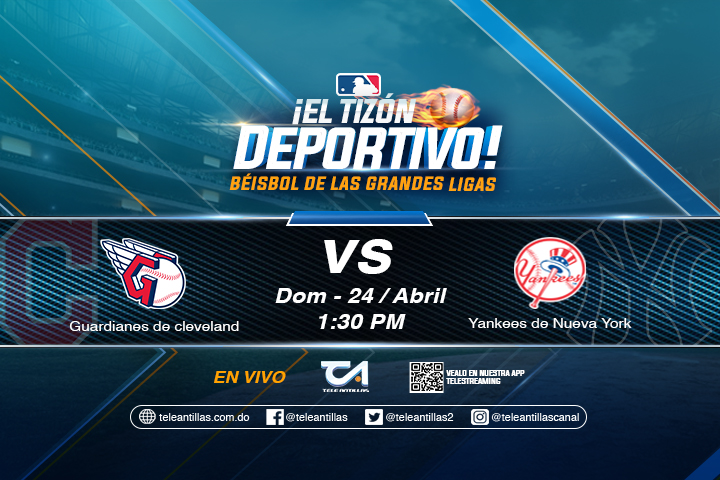 TeleAntillas10's tweet photo. Sintoniza ahora mismo la #MLB por #ElTizonDeportivo🔥🔥 el partido #GuardianesdeCleveland VS #YankeesdeNuevaYork por #teleantillascanal2
Beisbol de las Grandes Ligas!
#ElTizonDeportivo #MLBporCoral #MLB202 https://t.co/Z70RuClmCu
