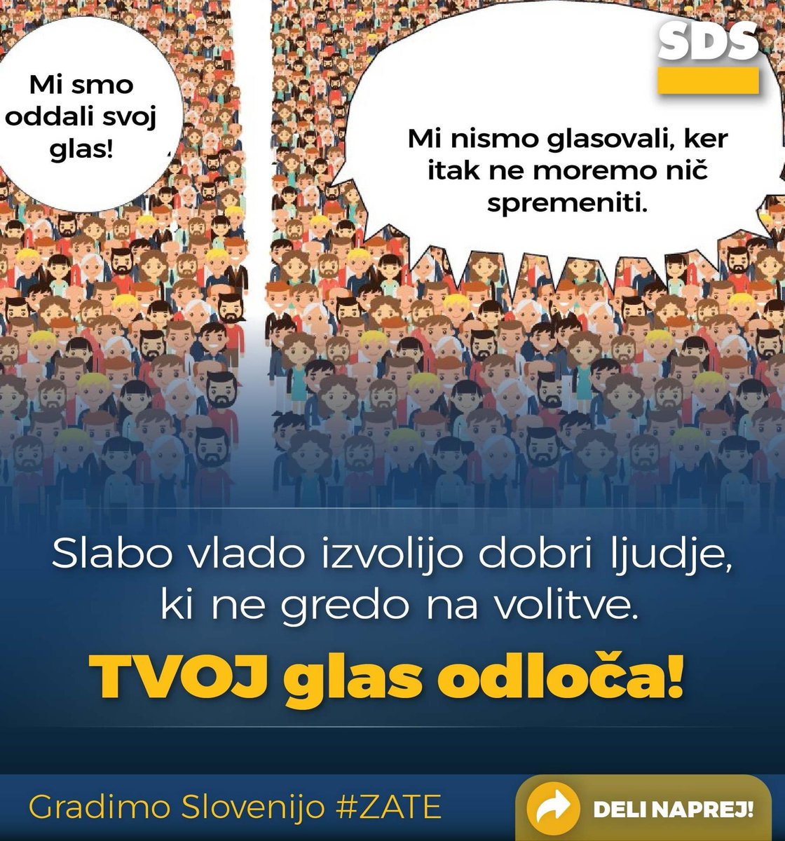 Karmen85K's tweet photo. Vsak glas odloča! 

V ospredje postavimo vsebino, dialog in sodelovanje.

Za razvoj, napredek in uspeh.

#GradimoSlovenijo🇸🇮
#Volitve2022 
#obkrožiSDS https://t.co/NNzVK49vly