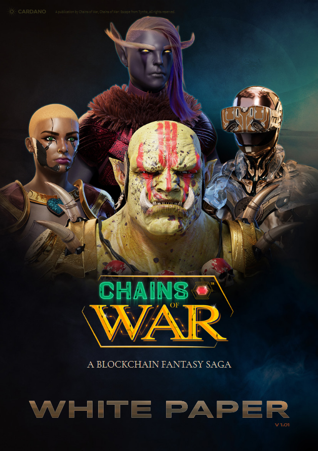 ChainsofWarGame's tweet photo. We are thrilled to announce the publications of the White Paper v1! Find it on our website or Discord.
Enjoy the read ❤️
#cardano #NFT https://t.co/C3TlEjvr5j
