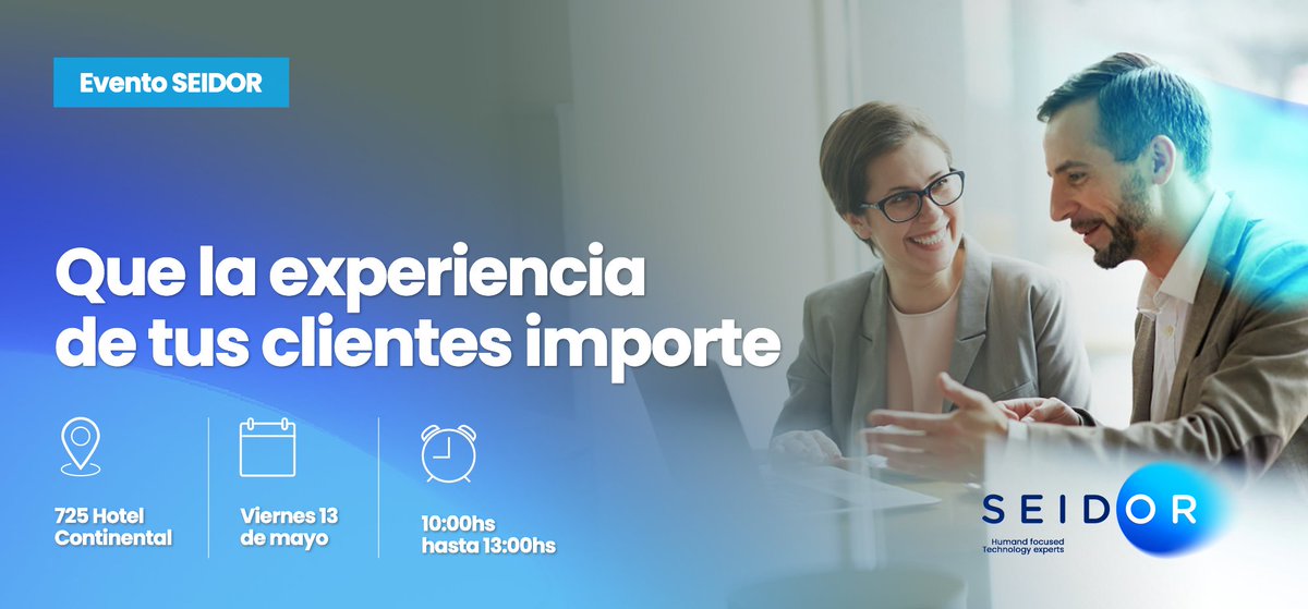 👉 Atención Clientes SAP: Evento exclusivo: Que la Experience de tu Cliente Importe 👀
| Viernes 13 de mayo - 10 Hs | Hotel 725 Continental, Buenos Aires

Todas las empresas entregan una experiencia a sus clientes. 
Registros en: lnkd.in/dzcsw9Df