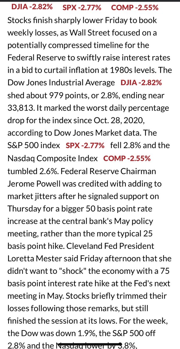 GADTheRose's tweet photo. DOW closes down 979 points Friday, books worst day since October 2020 ๐๐ฝ ๐ฉ Keep it ๐ OCT2020 CyCleS ๐คฆ๐ฝ So That Means Same as Last Time 2 years Ago #MOASSs incoming $AMC $GME $HYMC $BBBY $MULN $BBIG https://t.co/hf7GsTGBkw