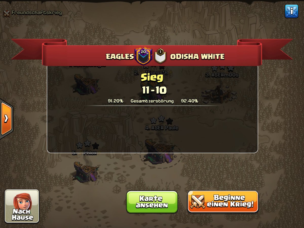 Our Team #SoulEateR# wins in <a href="/BKLeague_ru/">BlitzKrieg League</a> vs. <a href="/odishafamily/">Odisha Family</a> 😍

Schedule for next week BKL:
Team #SoulEateR# vs. <a href="/PheegaE/">Pheega eSports</a> 
Swat SoulEateR vs. <a href="/BushidoCOC/">Bushido</a>