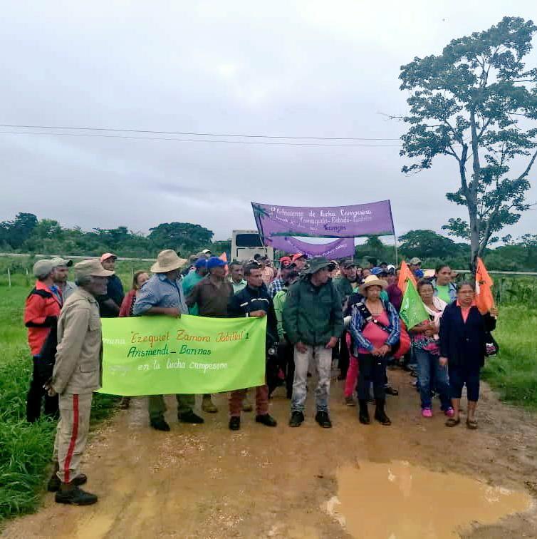 INTi_Venezuela's tweet photo. Luego de cinco años del desalojo de alrededor de 50 campesinxs que producían en tierras del Hato Los Tramojos, edo. Guárico, mediante sentencia del TSJ, fue denegada la propiedad privada, devolviendoles su espacio para la producción de alimentos. https://t.co/wwYCgg40yY