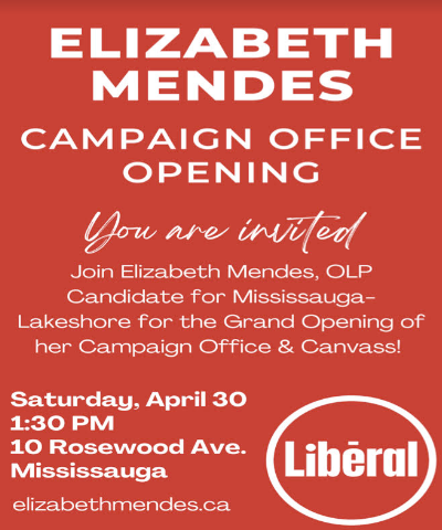 LizMendesONT's tweet photo. #MississaugaLakeshore! Join me and my team on Saturday, April 30 for our campaign office grand opening!!
Bring friends, family and enjoy a BBQ, refreshments and special guests.
Hope to see you there! #onpoli #elxn2022 https://t.co/EU0Oddp4Dz