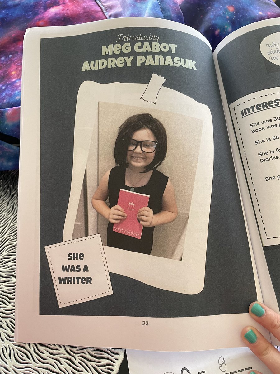 luv2kickit1's tweet photo. My daughter chose @megcabot for her school report. Success! Thanks to great authors like @megcabot for inspiring young students! https://t.co/0W0VpHcIel