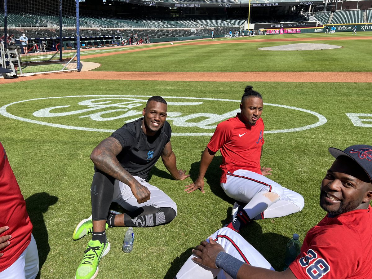 He’s Baaaaaack!!! Jorge Soler visits with the guys before BP, owner of one of the most Majestic Post Season Home Runs of All-Time… @BravesOnBally