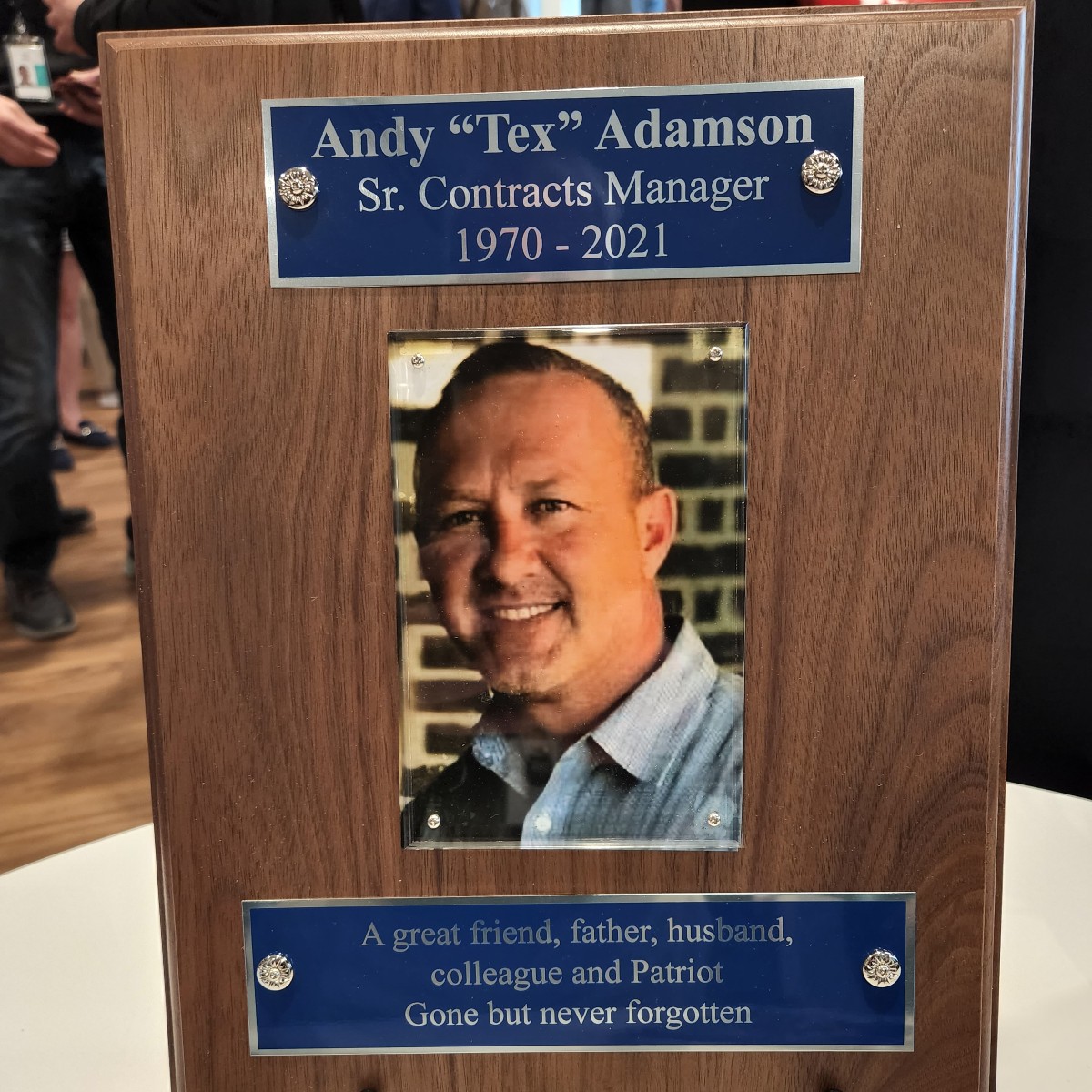ForcepointSec's tweet photo. Heartwarming moment for Team Forcepoint yesterday, as we reopened the doors to our Herndon, VA office for the first time post-COVID in dedication of long-time employee Andy Adamson, who recently passed.
 #Cybersecurity #COVID #AndyAdamson #G2CI #TexsCafe https://t.co/9nZcwbxGxV