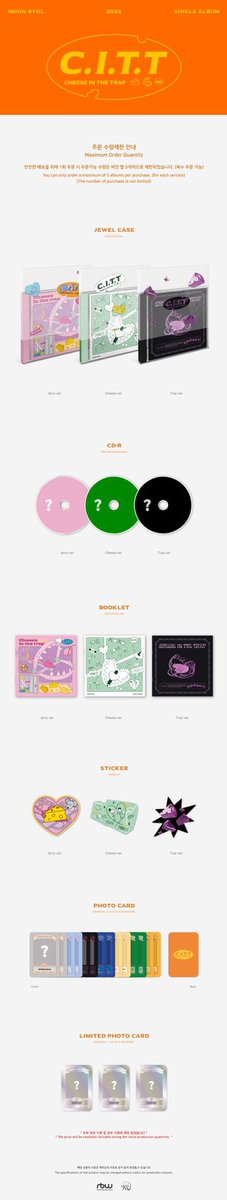 kwinpopstic's tweet photo. [#Kwinmygo 🇲🇾]

Moon Byul 2nd SINGLE ALBUM [C.I.T.T(Cheese in the Trap)]

Select Version💰RM62
Set💰RM173
📌 Include international shipping 
✅ Local postage needed
🚛 WM RM8/ EM RM15
💌 DM to order

Duedate: 26/04/2022  10:00PM
Release date: 28/04/2022
#pasarmamamoo #MoonByul https://t.co/sHDURhFfkB