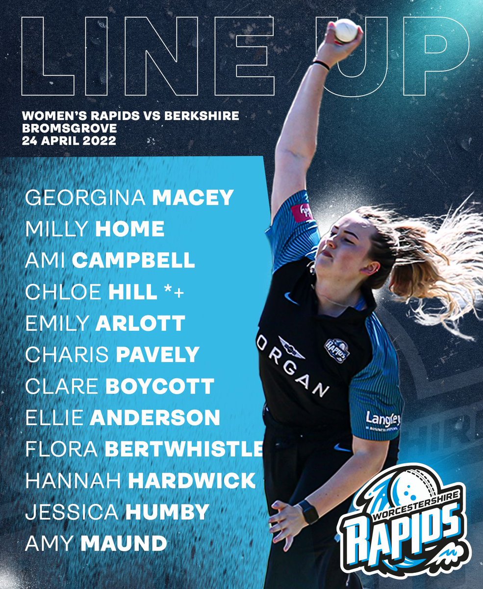👥𝗠𝗮𝘁𝗰𝗵 𝗦𝗾𝘂𝗮𝗱 👥

Rapids team to take on <a href="/BerksCricket/">Berkshire Cricket</a>  in a double header this Sunday 

🚗 Where at? <a href="/BoarsCricket/">Bromsgrove Cricket Club</a> 
⏰ When? 11am &amp; 3pm 

<a href="/WorcsCCC/">Worcestershire CCC</a>
