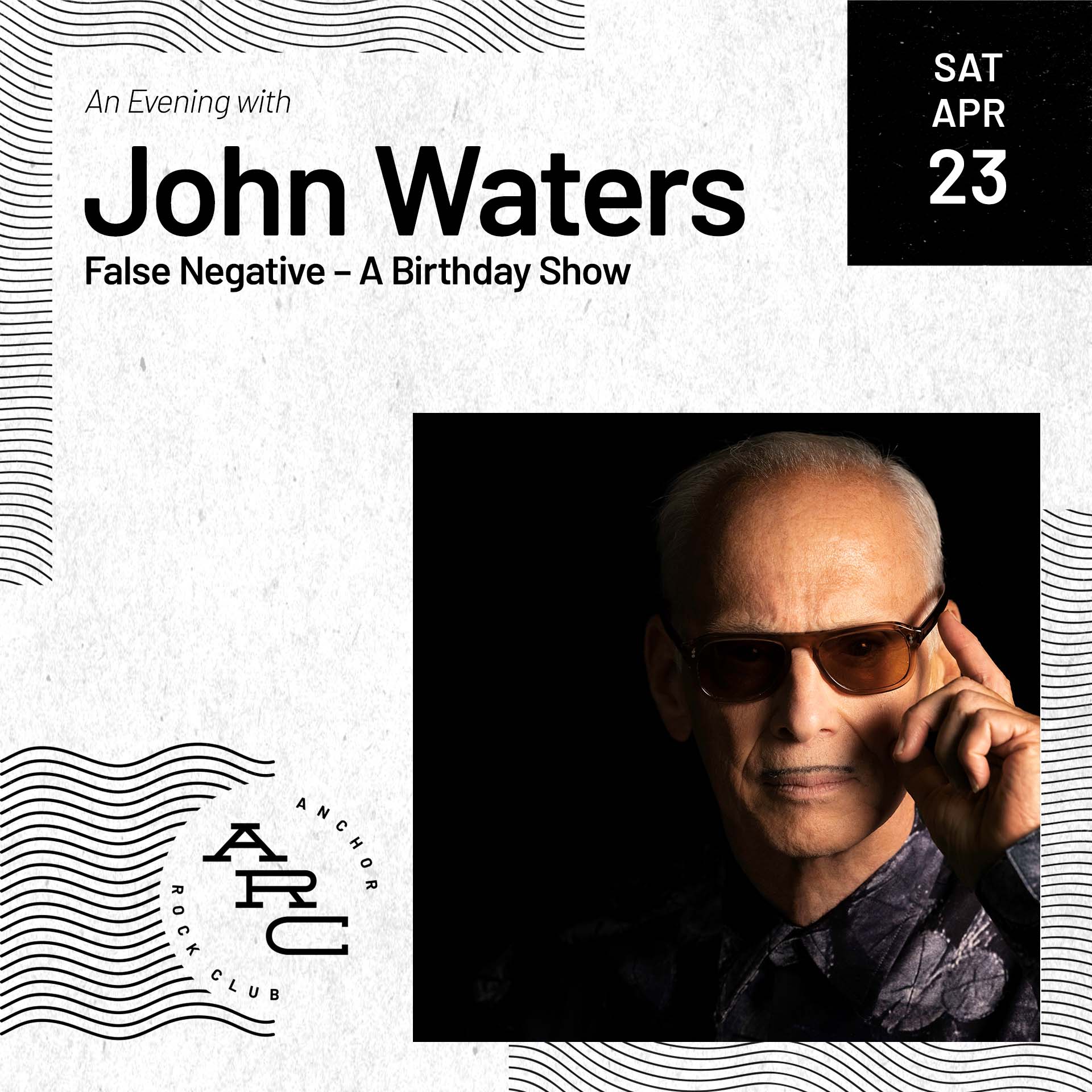 Tonight JOHN WATERS is here for his first-ever AC show! Happy Birthday John 