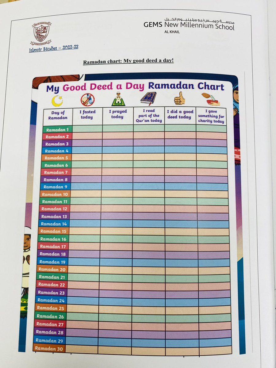 afsal78's tweet photo. ‘A good deed a day’ Ramadan activity is a wonderful resource that has been encouraging our children to make most of Ramadan. Glimpses from grade 8 Islamic lesson today. #Islamicweek @gemsnms_alkhail @ShettySampoorna @Fatima_Martin @famidachoudhar1 @JayarajVenetia https://t.co/pKShHafuAS