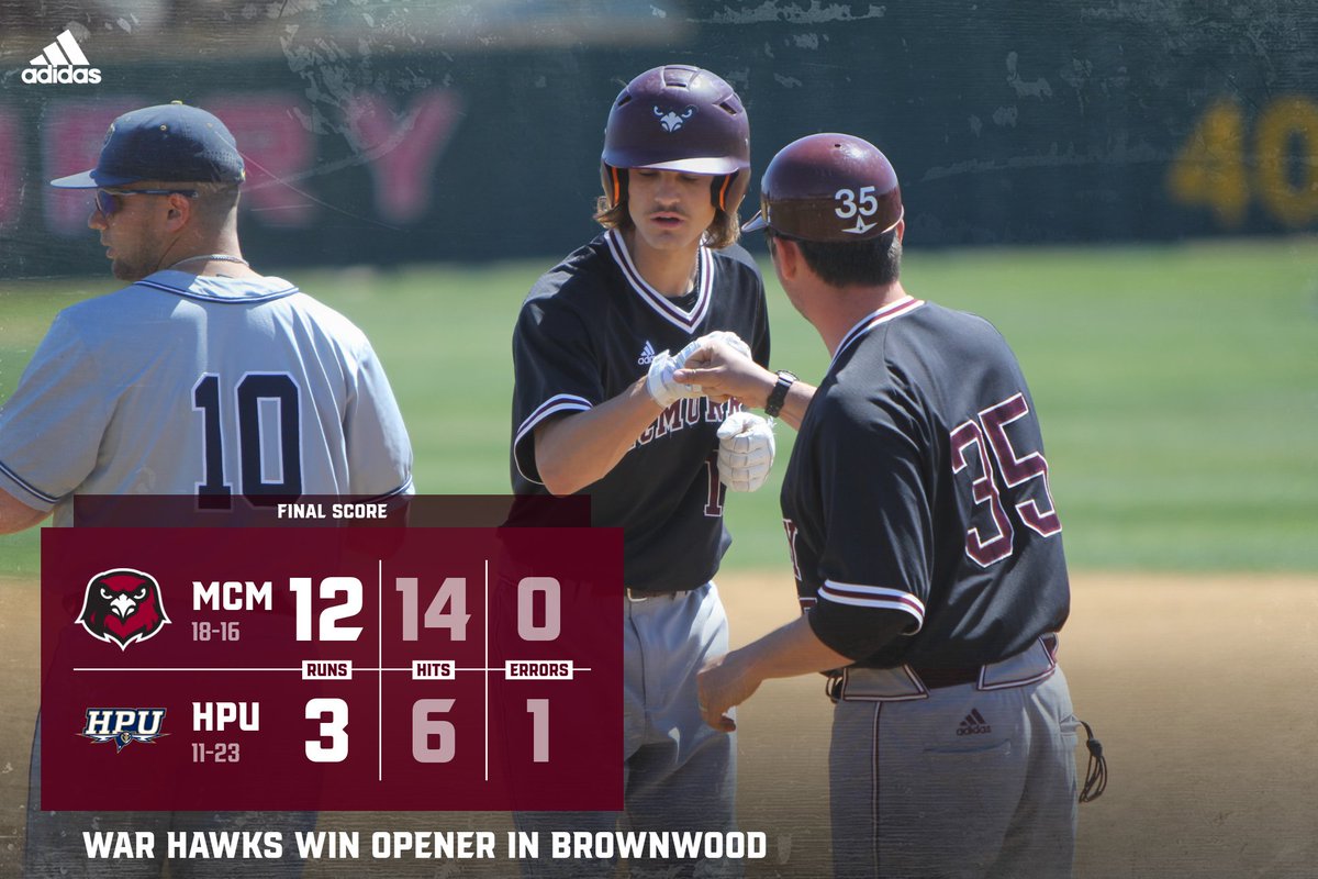 🚨 WAR HAWKS WIN 🚨

<a href="/McMurryBaseball/">McMurry Baseball</a> starts on the right foot down in Brownwood. The War Hawks have now won 10 of the last 13 games!

Back at it tomorrow at 1 p.m.

#d3baseball l #UnitedAsWarHawks 🦅