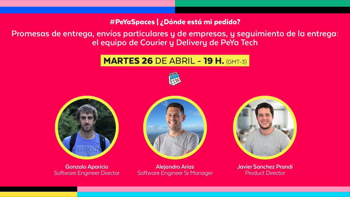 PeYaTech's tweet photo. El verdadero ¿Podrán? de los paneles: @GonzaAparicio @AleMartinArias @jsanchezprandi 
¡Tre-men-dos speakers! https://t.co/APhlqKutTf