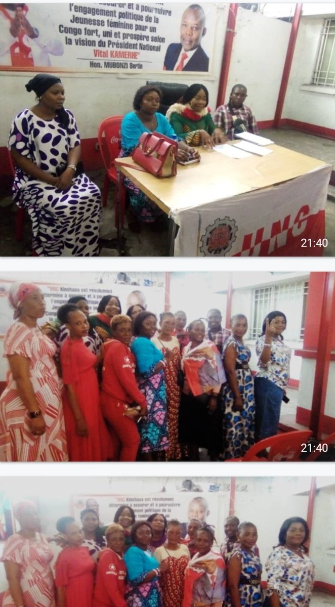 MPN1UNC's tweet photo. Mobilisation et Propagande Nationale, MPN-UNC. 
Kinshasa : 20/04/2022 : Les Membres du Bureau de la Cellule Genre en réunion technique
La coordonnatrice de la MPN, Cellule du Genre (Femmes), Mme Aziza KADIELE a convoqué une rencontre technique avc les membres de son Bureau https://t.co/NRzgetK81U