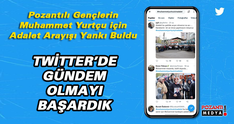 pozantimedya's tweet photo. TWİTTER’DE GÜNDEM OLMAYI BAŞARDIK
Pozantılı gençlerin sosyal medya platformu olan Twitter da Muhammet Yurtçu’ya adalet için başlattığı gündem çalışması amacına ulaştı.
https://t.co/P46XR3mvOc https://t.co/RnGTosMC2n