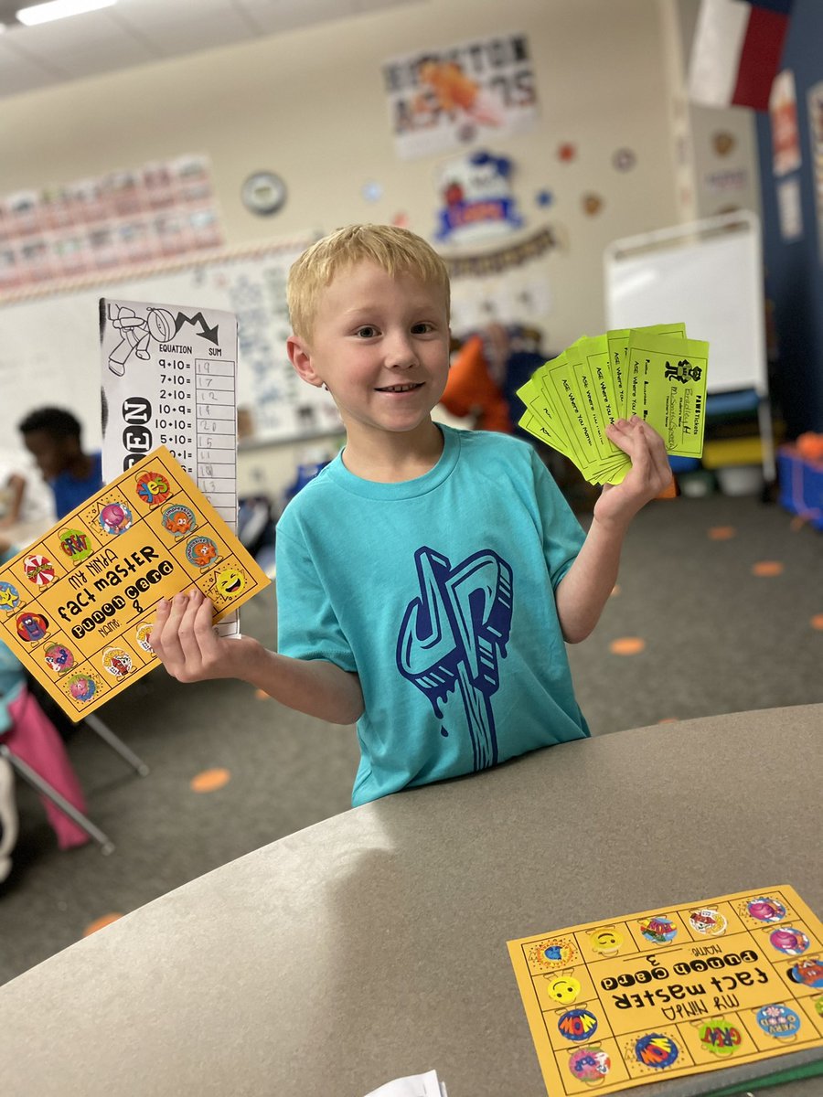 MCorley_ASE's tweet photo. 2 more math ninja fact masters made it to 10! I am one proud teacher! #iknowmymathfacts @HumbleISD_ASE https://t.co/Y9h3lMxzD6