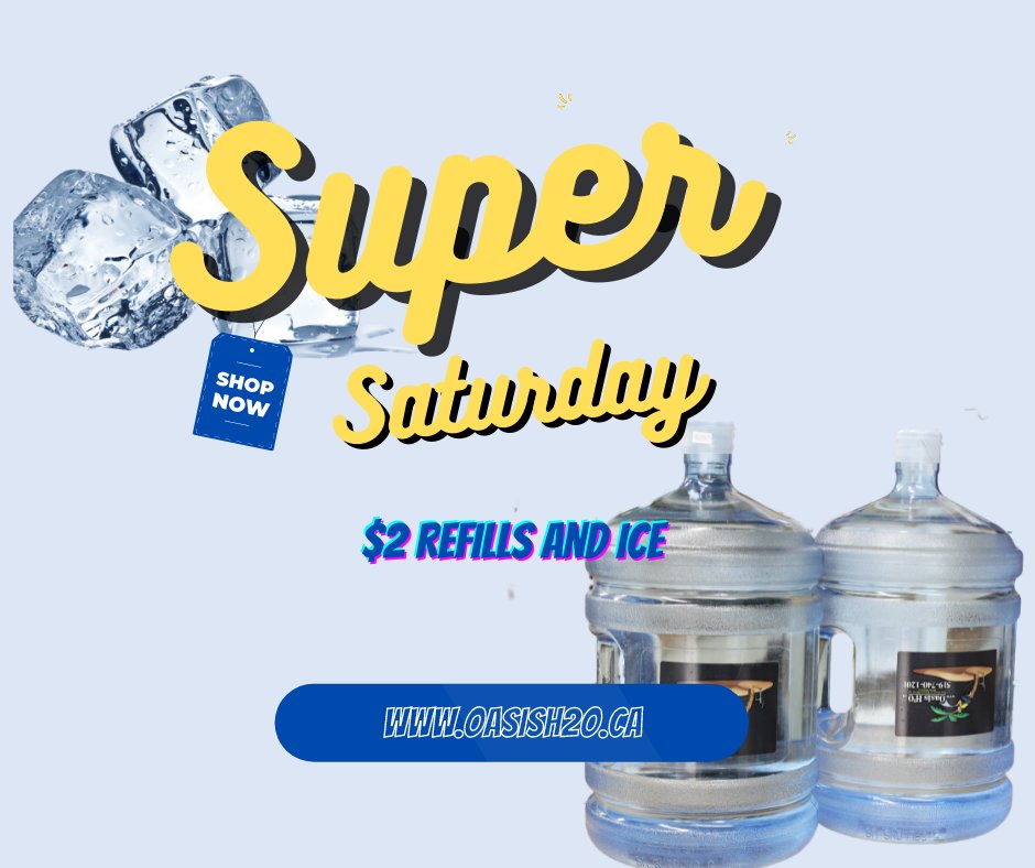 We don't do toonie Tuesdays, only super Saturdays! . . . #WATERREFILLINGSTATION #ice #oasish2o #reverseosmosis