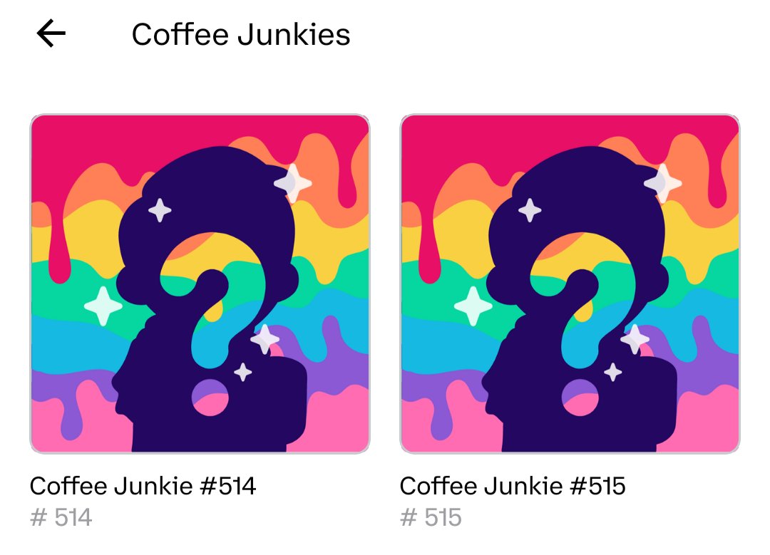 JuilQu1's tweet photo. I just minted two @coffeejunkienft. Public sale starting in 4 hours! https://t.co/Jh5VQ2gOJ9