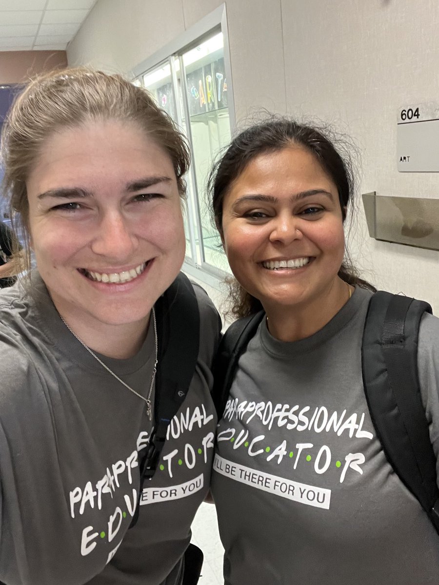 MsKFreeman12's tweet photo. We are paraprofessionals and we’ll “be there for you!” @Garimas75 #HappyParaprofessionalDay #FriendsThemeSong Thank you @BBE_Bullfrogs for the new Para shirts! Love it! 🤗👕 https://t.co/I1KA1SttDq