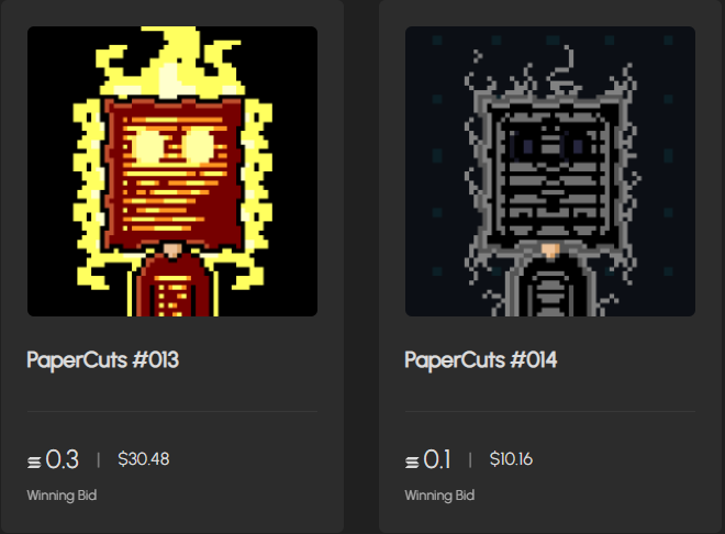 papercuts______'s tweet photo. 📜Final bid

PaperCuts #013
winning bid : 0.3 ◎ - anon

PaperCuts #014
winning bid : 0.1 ◎ - anon https://t.co/NcmTcfBHhJ