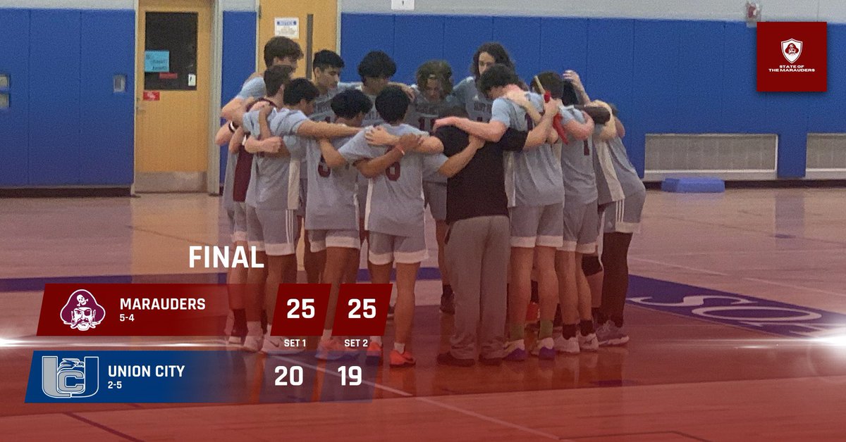 Final: 

#SPPVBALL: 2
Union City: 0

The Marauders secure the two set victory and head back to .500 for the year at 5-5. They next take on #3 CBA tomorrow at 12PM at the Barn. 

#SPPvsUC