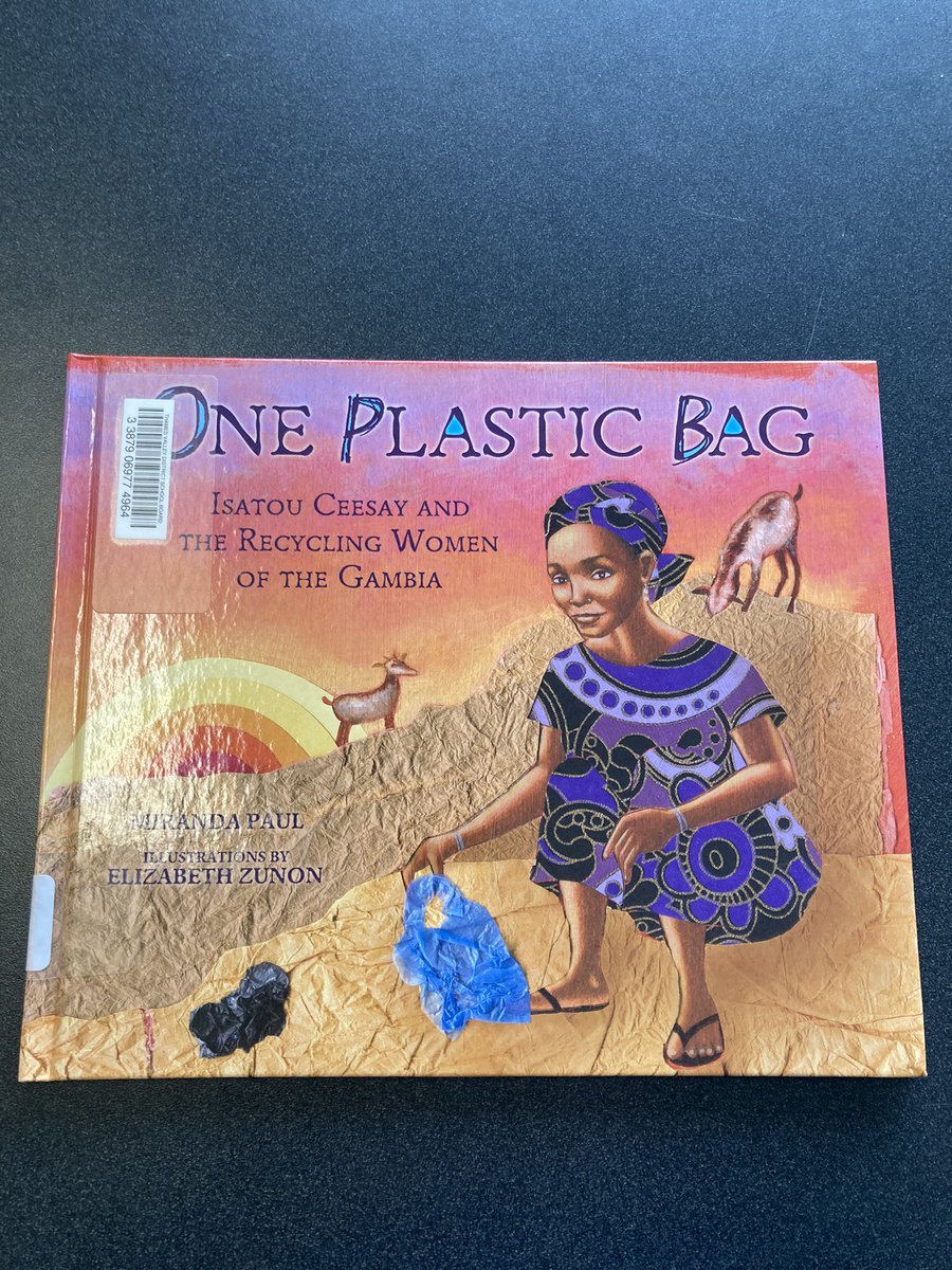 TeachMsMolloy's tweet photo. After reading “One Plastic Bag” we tried making our own creations like Isatou Ceesay did. Students created money, bracelets, bookmarks and one little planner even made a ring for his future bride @cedarhollowps #thehollow https://t.co/mr3IqEJ6Us