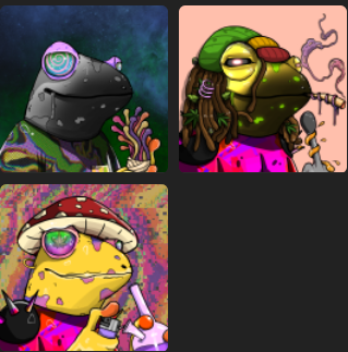 Just APED into the <a href="/TheStonedFrogs/">The Stoned Frogs</a> and <a href="/DeadCets/">kentou</a> 

Anything else I'm missing??? 🤔